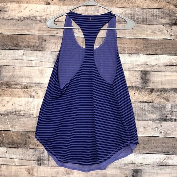 Calia by Carrie Underwood Purple Striped Layered Racerback Tank Size Medium - Picture 2 of 8